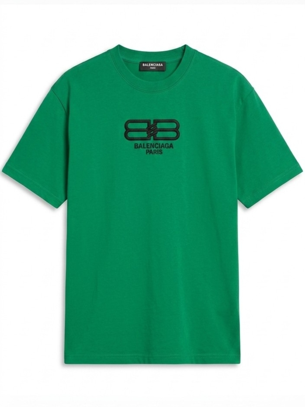 Balenciaga Green T-Shirt Paris Logo Designer Streetwear